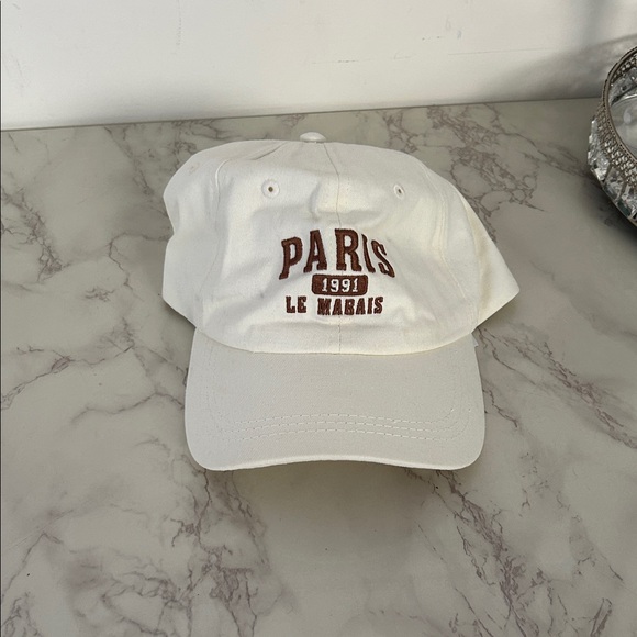 Accessories - White Paris Embroidered Cap